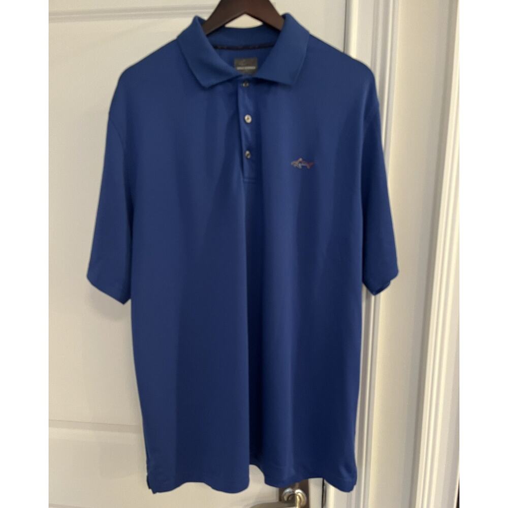 Greg Norman for Tasso Elba men’s polo shirt sz. L blue